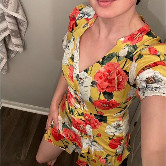 Parker Minna Lemon Wildflower print cotton dress. - Picture 10 of 15